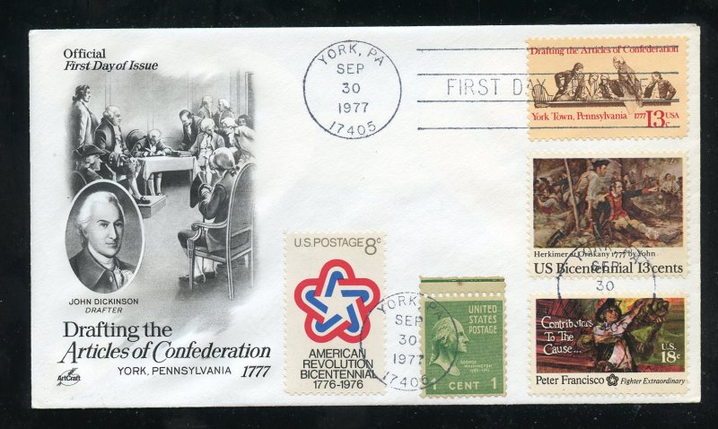 US 1726 Articles of Confederation UA ArtCraft cachet FDC Combo