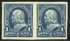 U.S. #264P5 SCARCE Mint Pair - 1895 1c Blue, Imperf