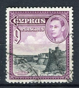 CYPRUS; 1938 early GVI issue fine used 9Pi. value