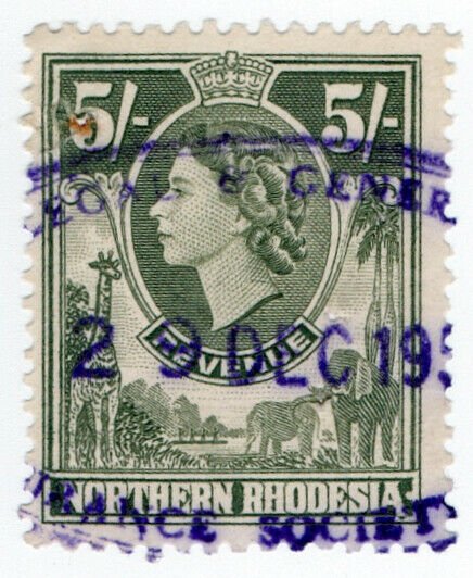 (I.B) Northern Rhodesia Revenue : Duty Stamp 5/-