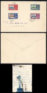 Falkland Is SG139e 1935 Silver Jubilee 1d Double Flagstaff on Cover