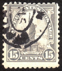 1922, US 15c, Liberty, Used, Sc 566