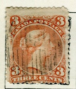 CANADA; 1860s early classic QV Large Head issue used 3c. value
