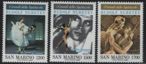 SAN MARINO, 1187-1189,(3) SET, MNH, 1989 Russian ballet dancer