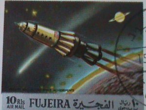 ​FUJEIRA-AIRMAIL-1972- SPACE ACHEVEMENTS- CTO S/S-VF-FANCY POSTAL CANCEL