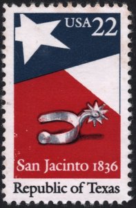 SC#2204 22¢ Republic of Texas, 150th Anniversary (1986) MNH