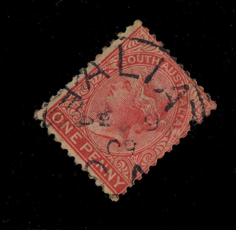 SOUTH AUSTRALIA -  SG179 - TALIA SQUARED CIRCLE DATE STAMP ON 1d ROSINE