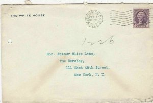 U.S. THE WHITE HOUSE, 1935 Washington D.C. Cancel Stamp Cover to N.York Rf 47240