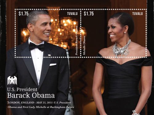 Tuvalu 2013 - President Barack Obama - Souvenir Stamp Sheet - Scott #1263 - MNH