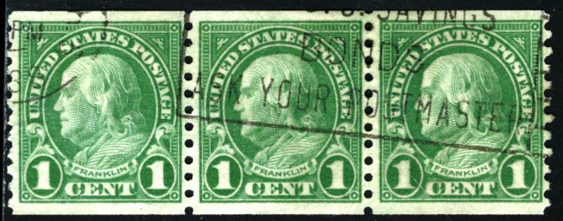 United States - SC #597 - USED STRIP OF 3- 1923  -Item USA802