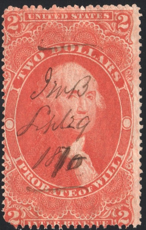 R83c $2.00 Revenue: Probate of Will (1862) Used