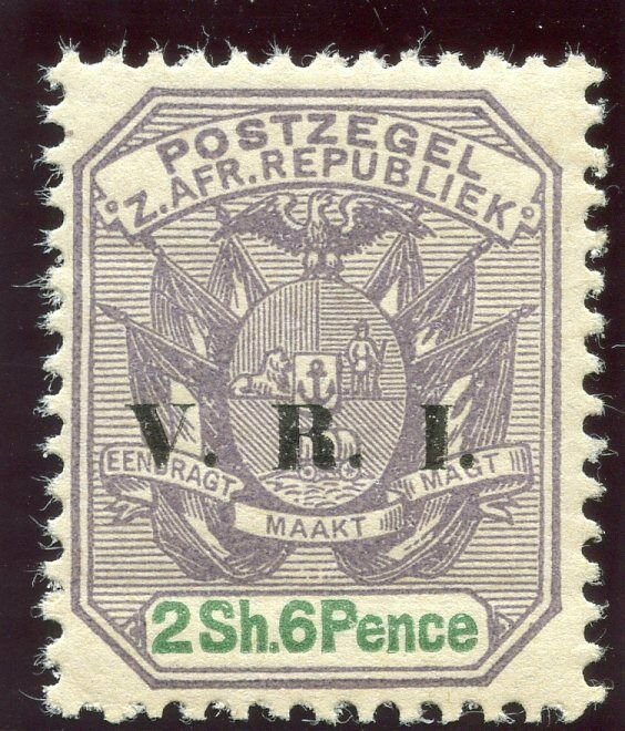 Transvaal- V.R.I. 1900 Arms 2s6d dull violet & green MNH. SG 234. Sc 210.