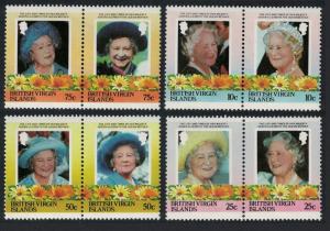 BVI Life and Times of Queen Elizabeth the Queen Mother 8v SG#579A-586A