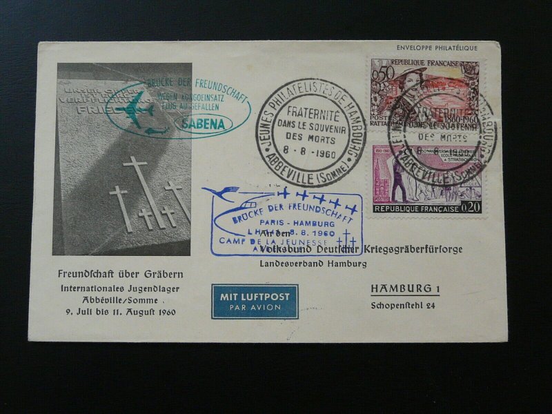 special Sabena flight Paris Hamburg commemorating friendhip France Germany 1960