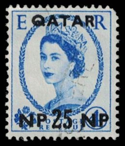 1957 QATAR Stamp - Overprint, Surcharge, 25/4Np G12 