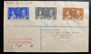 1937 Georgetown British Guiana King George VI Coronation First Day Cover KG6