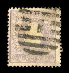 Portugal 33, $750, 1870 240r pale violet, used