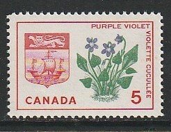 1965 Canada - Sc 421 - MNH VF - 1 single - Purple Violet - New Brunswick