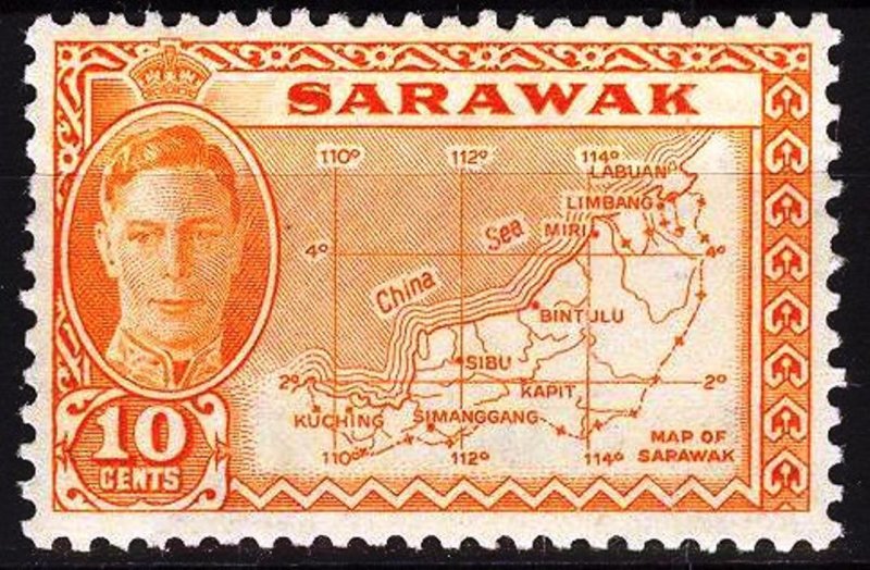 Sarawak 1952 Map King George VI MH