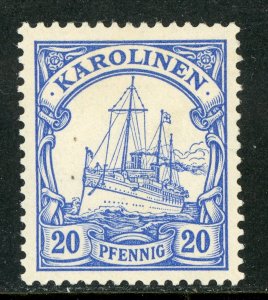 Caroline Islands 1901 Germany 20 pfg Yacht Ship Unwatermark Scott #10 MNH A261