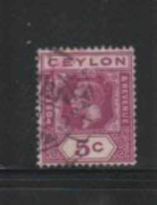 CEYLON #203 1912 5c KING GEORGE V F-VF USED a