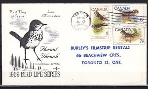 Canada, Scott cat. 496-498. Birds issue First day cover. ^