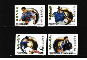 Zaire # 1455-1458, World Cup Soccer, IMPERF, Set, Mint NH, 1/2 Cat.