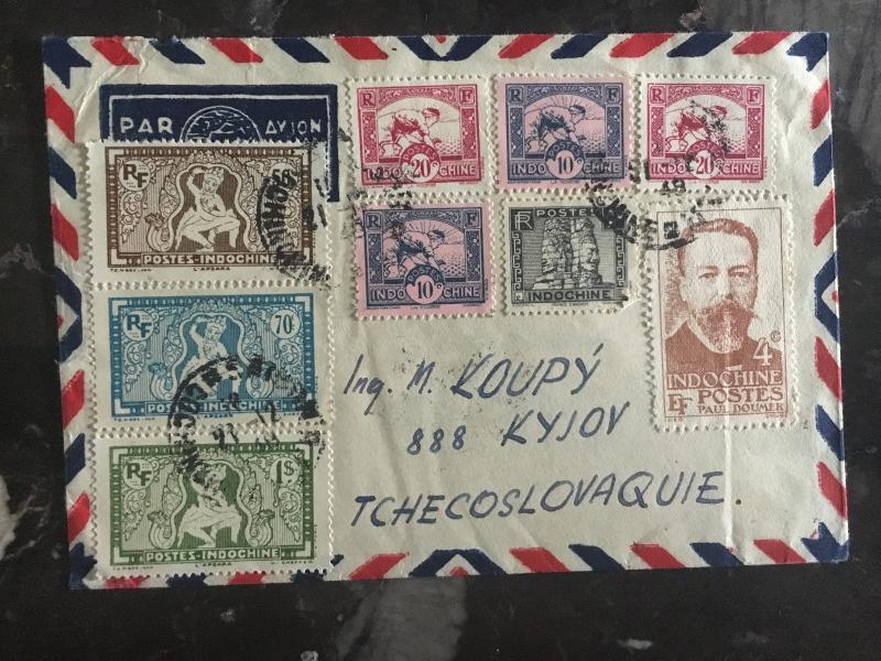 1948 Saigon Vietnam Airmail Cover to Czechoslovakia