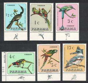 Panama Birds 6v with labels SC#478