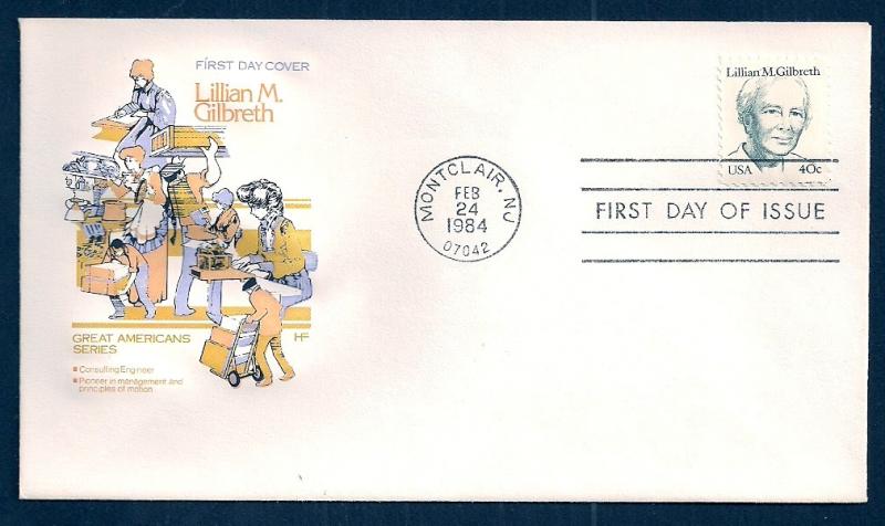 UNITED STATES FDC 40¢ Lillian Gilbreth 1984 Farnam