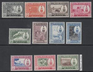 XG-AK673 MALAYA - Penang, 1960 Definitives, 11 Values SG55/65 MNH Set