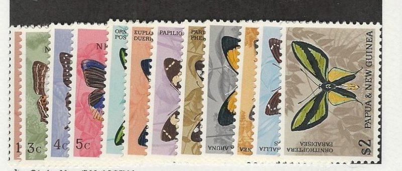 Papua New Guinea, Postage Stamp, #209-220 Mint LH, 1966 Butterfly