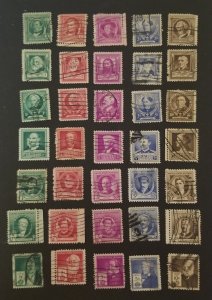 US Scott 859-893 1940 Famous Americans Series Set Used Stamp Set T8062