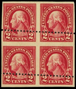 554a, Mint NH 2¢ Imperforate Between Error Block CV $800 - Stuart Katz