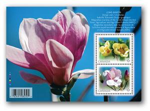 MAGNOLIA = ESKIMO and YELLOW BIRD = Souvenir Sheet of 2 Canada 2013 #2621 MNH