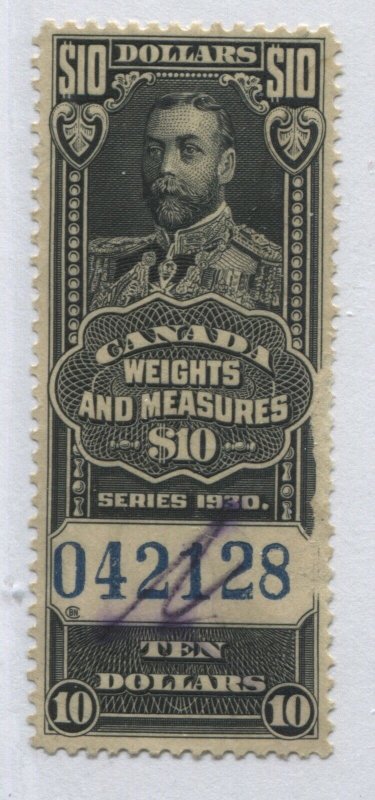 Canada KGV Weights & Measures $10 used