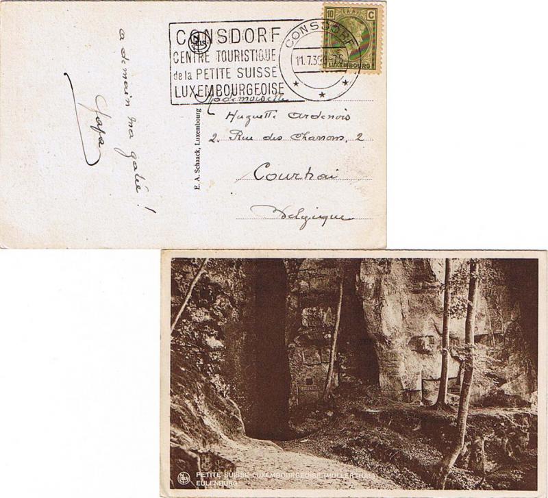 Luxembourg 10c Grand Duchess Charlotte 1930 Consdorf Consdorf Centre Touristi...