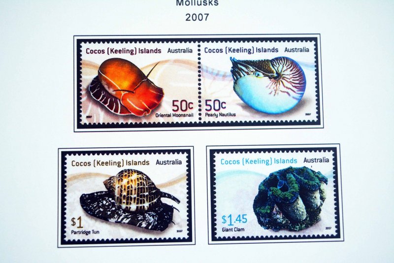 COLOR PRINTED COCOS ISLANDS 1963-2020 STAMP ALBUM PAGES (69 illustrated pages)