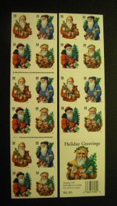 Scott 3540d, 34c Santa, Pane of 20, #S1111, small date, MNH Beauty