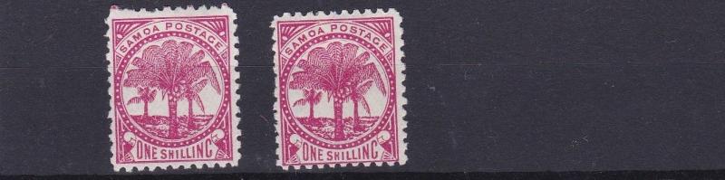 SAMOA  1886 - 1900  S G 63 + 63B    2 X 1/- VALUES     MH  