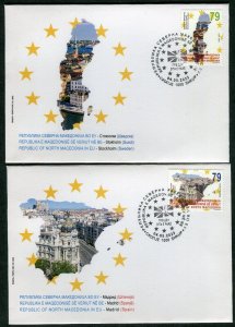 376 - NORTH MACEDONIA 2023 - Macedonia in EU - Madrid - Stockholm - FDC