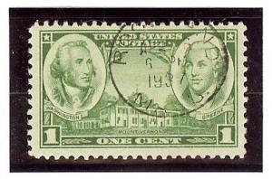 U.S. Used Scott #785 1 Cent Green