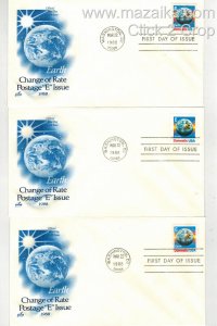 1988 E FOR EARTH NON DENOMINATED SET OF 3 ARTCRAFT PERF, COIL, BOOKLET