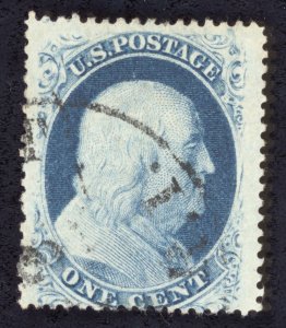 US Scott 18 Used 1c blue Benjamin Franklin Lot F078 bhmstamps