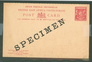 British East Africa  1896 1A carmine reply card - faint foxing