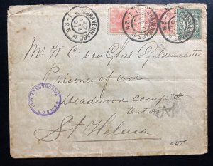 1901 The Hague Netherlands Censored Cover To St Helena Boer War Prisoner Of War