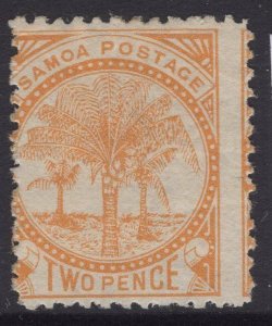 SAMOA SG23 1886 2d DULL ORANGE p12½ HEAVY MTD MINT