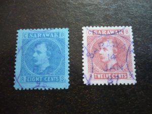 Stamps - Sarawak - Scott# 6-7 - Used Part Set of 2 Stamps