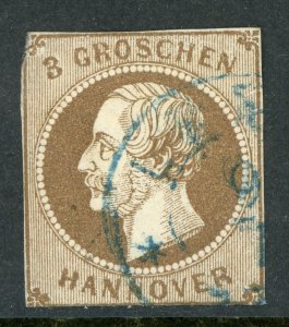 Germany 1864 Hannover 3gr Brown  SG # 23 VFU Z823