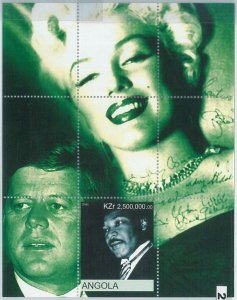 M2310- 2000 ANGOLA, SOUVENIR SHEET:Marilyn Monroe, JF Kennedy, Martin Lutherking